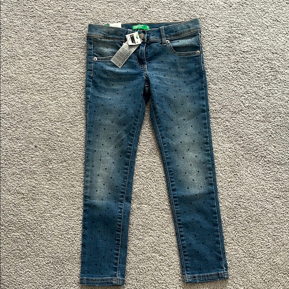 United Colors Of Benetton Blue Skinny Jeans girls 6-7 years-NWT